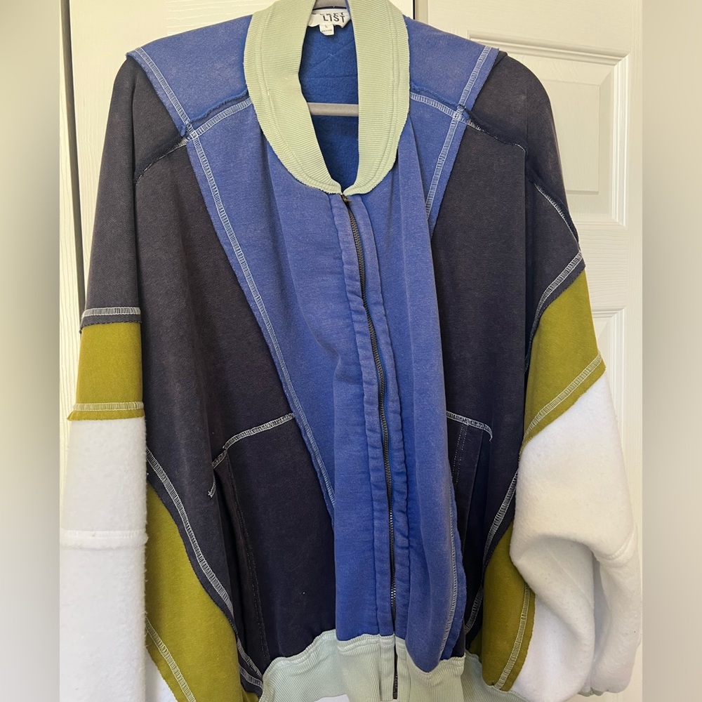 Bucket List color block zip up jacket